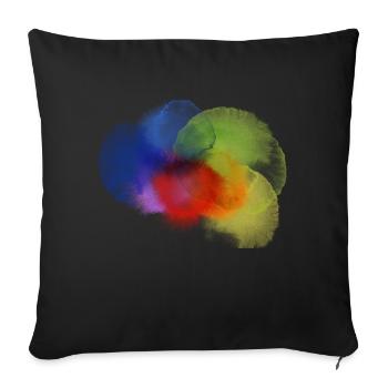 Farbklecks - Sofakissenbezug 45 x 45 cm - Schwarz - Vorne