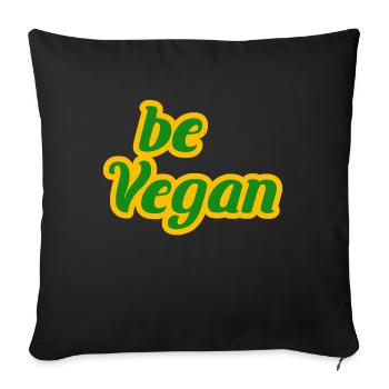 Végétalien Veggie Veggi Fruit Légumes Plantes Cadeau - Housse de coussin décorative 45 x 45 cm - noir - Devant