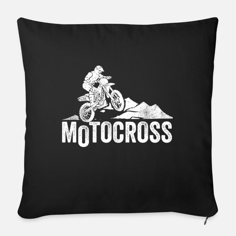 Motocross - Sofakissenbezug 45 x 45 cm - Schwarz