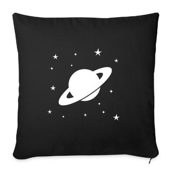 Planète Saturne Système solaire Astronomie étoiles - Housse de coussin décorative 45 x 45 cm - noir - Devant