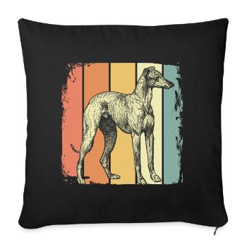 Chiens lévriers - Housse de coussin décorative 45 x 45 cm - noir - Devant