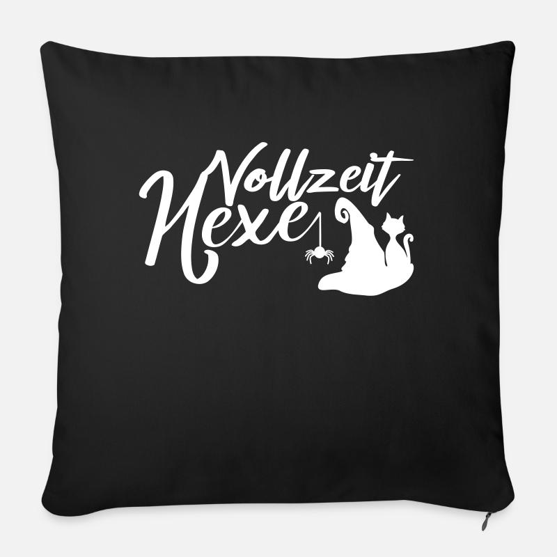 Vollzeit Hexe Lustiger Spruch Hexen - Sofakissenbezug 45 x 45 cm - Schwarz