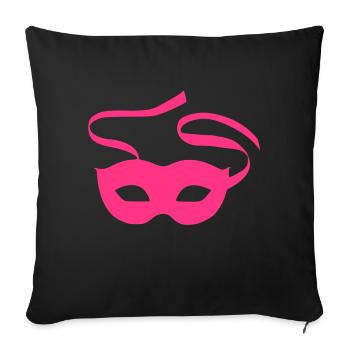 Theater mask - Sofa pillowcase 17,3'' x 17,3'' (45 x 45 cm) - black - Front