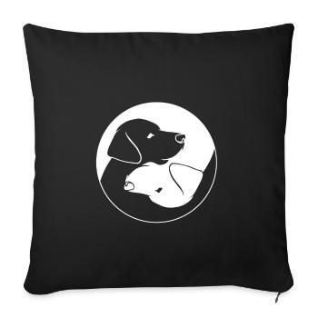 Yin Yang Labrador - Labbi - Geschenkidee - Sofakissenbezug 45 x 45 cm - Schwarz - Vorne