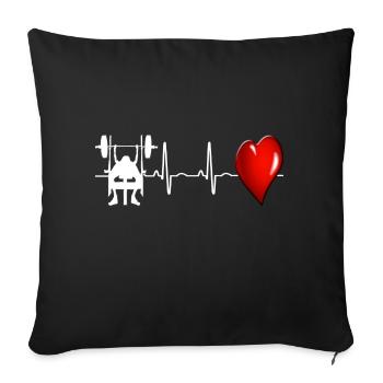 bench press - Sofa pillowcase 17,3'' x 17,3'' (45 x 45 cm) - black - Front