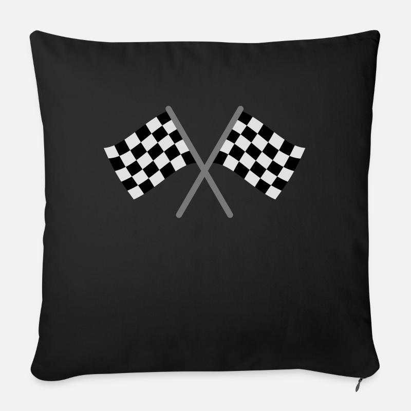 Zielflagge, Racing - Sofakissenbezug 45 x 45 cm - Schwarz