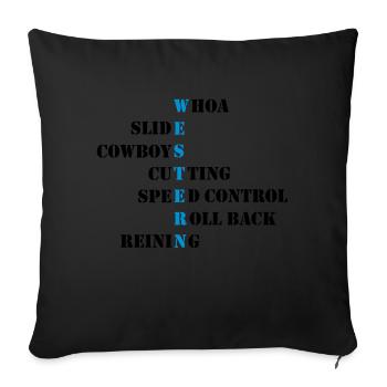 Cowboys de lettrage occidentaux - Housse de coussin décorative 45 x 45 cm - noir - Devant