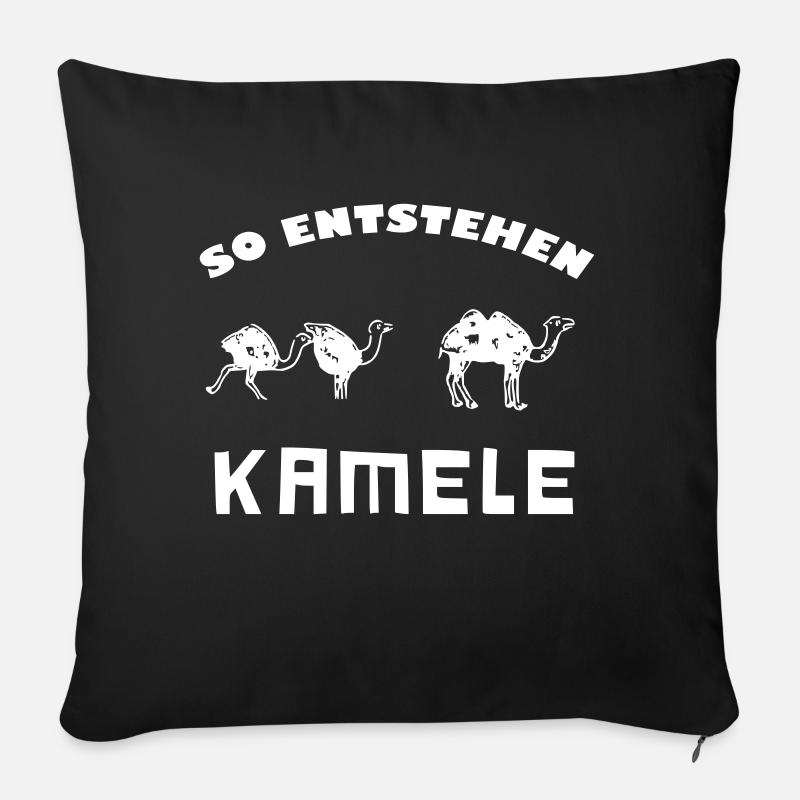 So entstehen KAMELE - Sofakissenbezug 45 x 45 cm - Schwarz