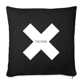 Chemises Techno Minimal Music Gift for Men - Housse de coussin décorative 45 x 45 cm - noir - Devant