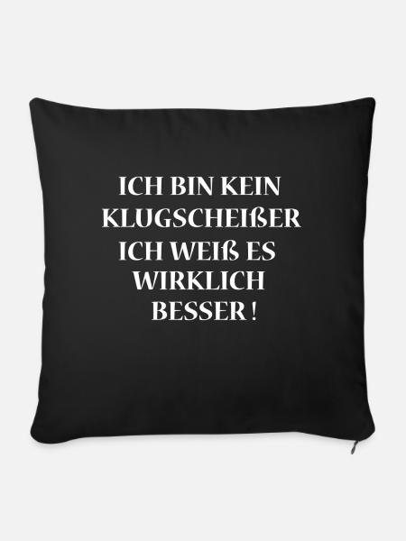 Lustiger Spruch - Sofakissenbezug 45 x 45 cm - Schwarz