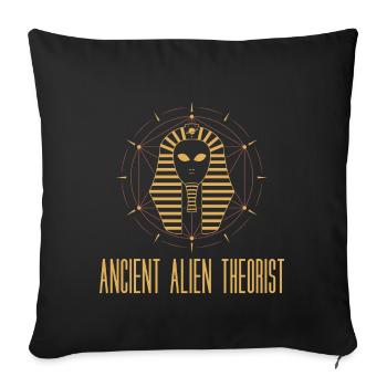 Ancien cadeau d'un théoricien étranger - Housse de coussin décorative 45 x 45 cm - noir - Devant