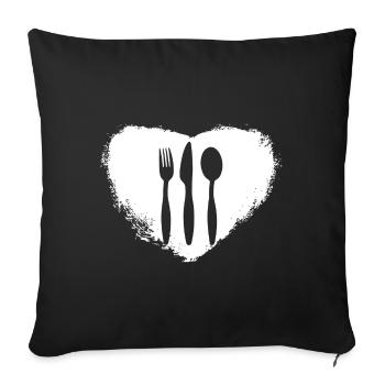 Love Food - Sofa pillowcase 17,3'' x 17,3'' (45 x 45 cm) - black - Front