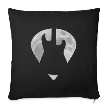 Electric Guitar Full Moon Plectrum - Sofa pillowcase 17,3'' x 17,3'' (45 x 45 cm) - black - Front
