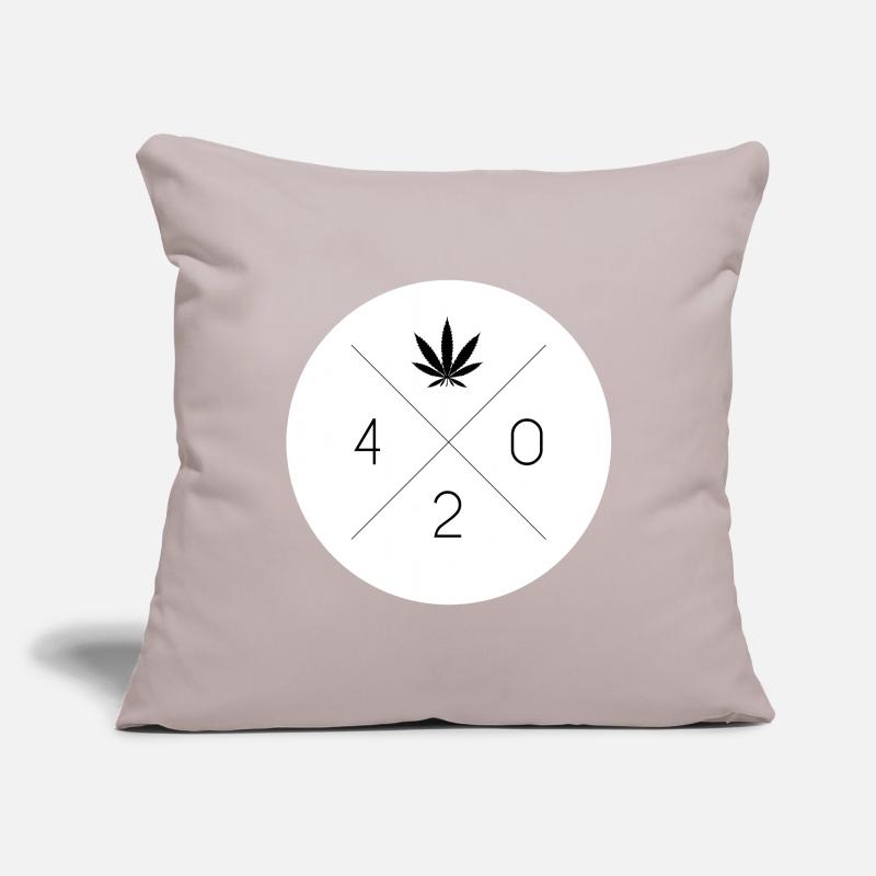 Cannabis 420 Hemp Leaf Circle White Kiffer Gift Sofa pillowcase 17,3'' x 17,3'' (45 x 45 cm)