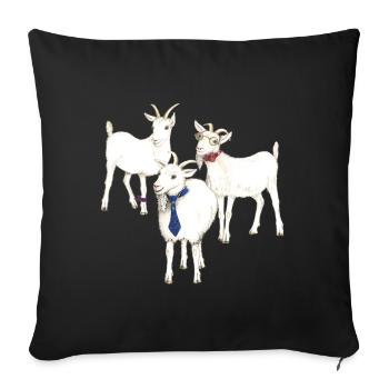 3 drôles de chèvres - un excellent cadeau pour les fans de chèvre - Housse de coussin décorative 45 x 45 cm - noir - Devant
