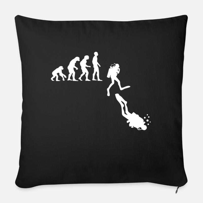Tauchen Evolution Taucher Lustig Geschenk - Sofakissenbezug 45 x 45 cm - Schwarz