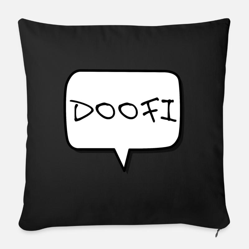 Doofi - Sofakissenbezug 45 x 45 cm - Schwarz