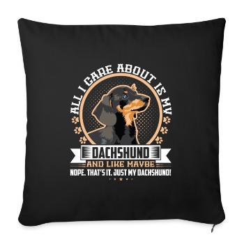 Teckel Teckel Teckel Teckel Cadeau - Housse de coussin décorative 45 x 45 cm - noir - Devant