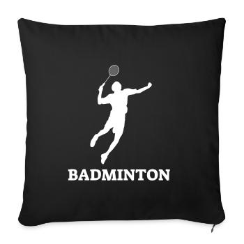 badminton - Sofa pillowcase 17,3'' x 17,3'' (45 x 45 cm) - black - Front