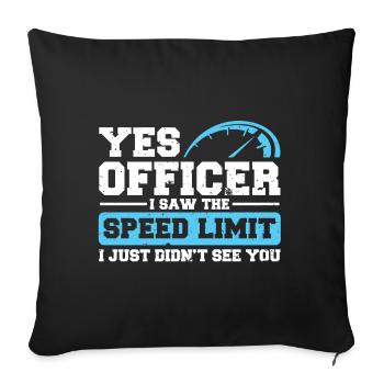 Voiture de course conduite voiture de course rapide turbo voiture de sport - Housse de coussin décorative 45 x 45 cm - noir - Devant