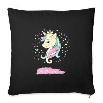 Unicorn fable fairy tale Colorful gift gift idea - Sofa pillowcase 17,3'' x 17,3'' (45 x 45 cm) - black - Front
