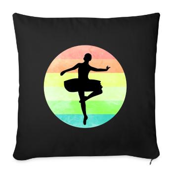 Tutu de ballerine danseuse - Housse de coussin décorative 45 x 45 cm - noir - Devant