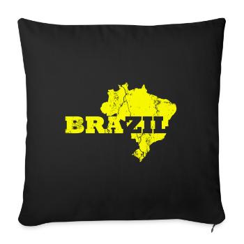 Brazil Country Form - Sofa pillowcase 17,3'' x 17,3'' (45 x 45 cm) - black - Front