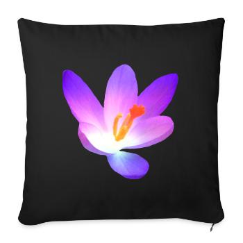 wonderful crocus - flowering in purple in spring - Sofa pillowcase 17,3'' x 17,3'' (45 x 45 cm) - black - Front