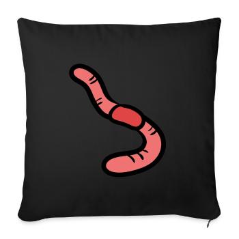 Regenwurm - Earthworm - Sofakissenbezug 45 x 45 cm - Schwarz - Vorne