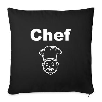Chef cuisinier - Housse de coussin décorative 45 x 45 cm - noir - Devant