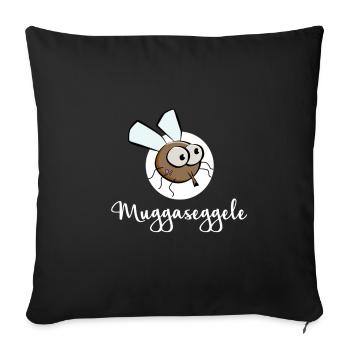Swabian Muggaseggele Schwabischer dialect - Sofa pillowcase 17,3'' x 17,3'' (45 x 45 cm) - black - Front
