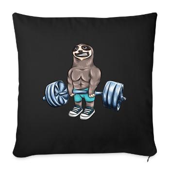 Sloth Training Weight Summer Beach Gift - Sofa pillowcase 17,3'' x 17,3'' (45 x 45 cm) - black - Front
