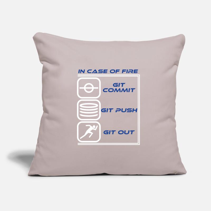 "In Case Of Fire Git Commit Git Push Git Out" Sofa pillowcase 17,3'' x 17,3'' (45 x 45 cm)