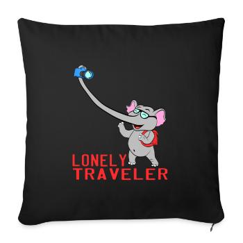 Solo? Alone? Traveler? A Nice Traveling Design - Sofa pillowcase 17,3'' x 17,3'' (45 x 45 cm) - black - Front