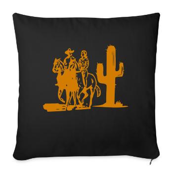 Western Cowboy Cactus Landscape Motif - Sofa pillowcase 17,3'' x 17,3'' (45 x 45 cm) - black - Front