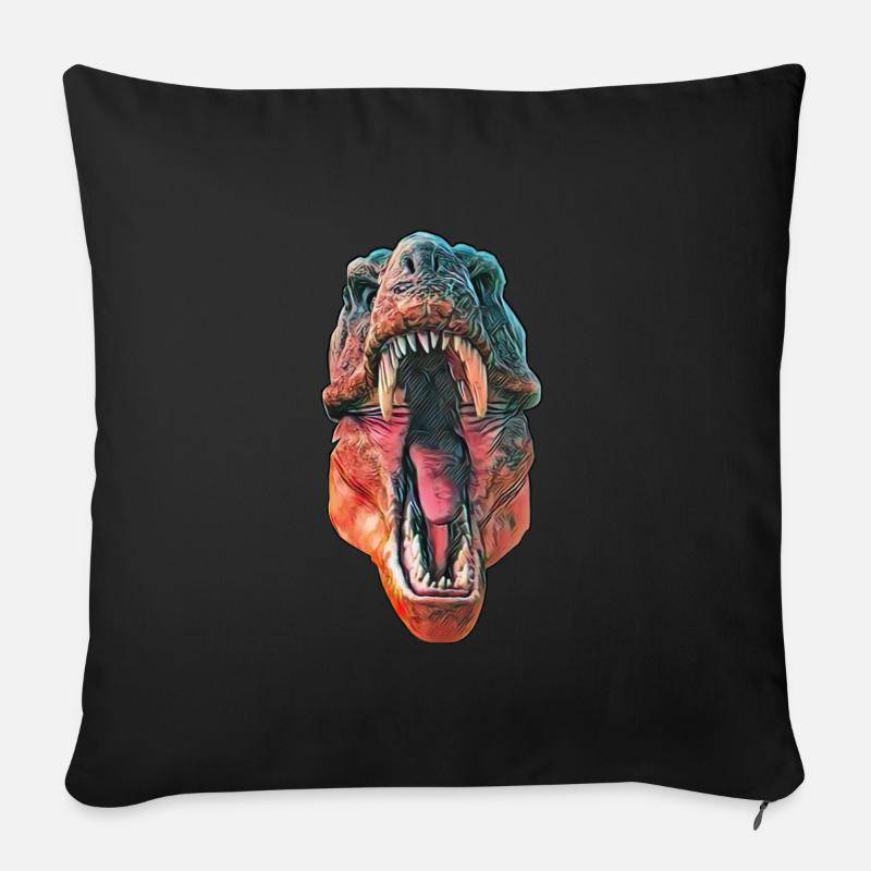 T-Rex - Sofakissenbezug 45 x 45 cm - Schwarz