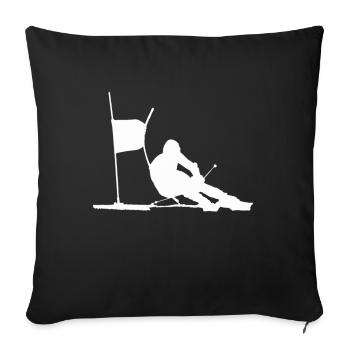 ski - Housse de coussin décorative 45 x 45 cm - noir - Devant