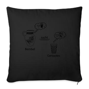 BEMBEL SUCHT GERIPPTES - Sofakissenbezug 45 x 45 cm - Schwarz - Vorne