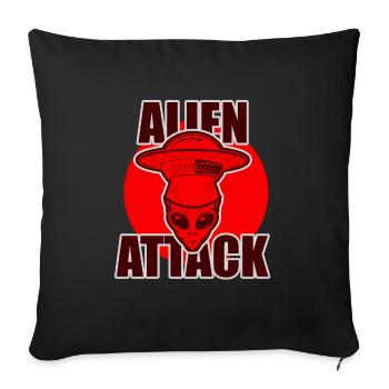 Alien UFO Zone 51 crop circles d'invasion extraterrestre - Housse de coussin décorative 45 x 45 cm - noir - Devant