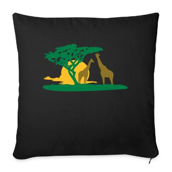 Girafes - Housse de coussin décorative 45 x 45 cm - noir - Devant
