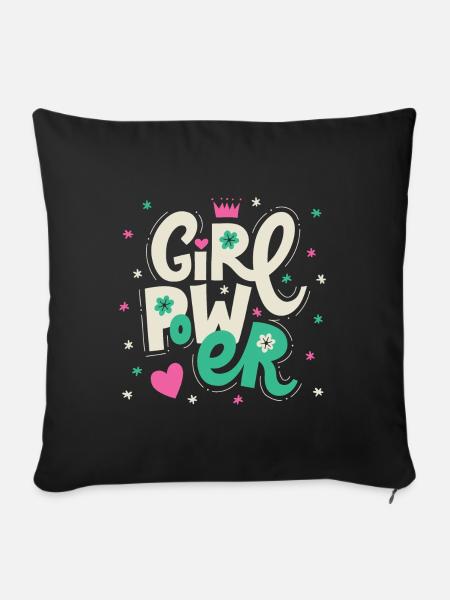 Girl Power - Sofakissenbezug 45 x 45 cm - Schwarz