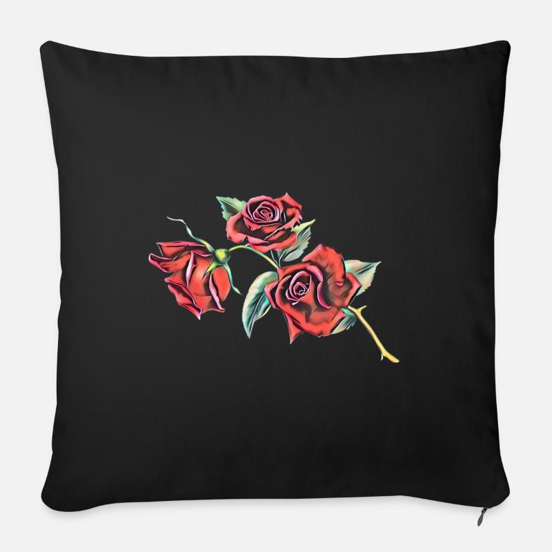 Rose - Sofakissenbezug 45 x 45 cm - Schwarz