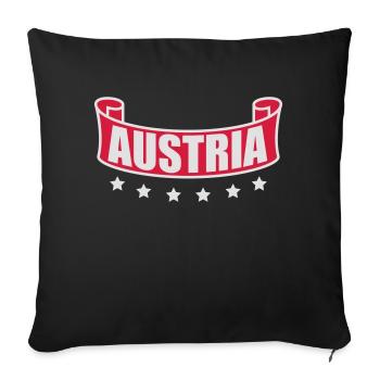 Austria Banner Logo - Housse de coussin décorative 45 x 45 cm - noir - Devant