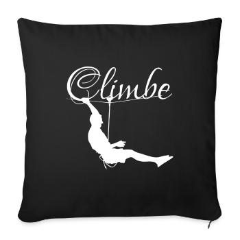 CLIMBE Escalade montagne cadeau - Housse de coussin décorative 45 x 45 cm - noir - Devant