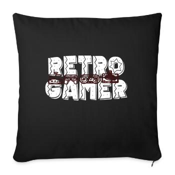 RETRO GAMER Games Spiele Geschenk - Sofakissenbezug 45 x 45 cm - Schwarz - Vorne