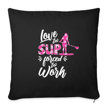 Cadeau de stand up paddle Standup paddler iSUP - Housse de coussin décorative 45 x 45 cm - noir - Devant