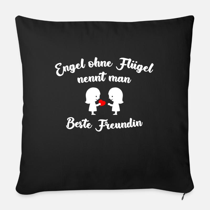 Beste Freundin - Sofakissenbezug 45 x 45 cm - Schwarz