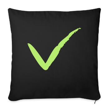 Stroke of the brush hook - Sofa pillowcase 17,3'' x 17,3'' (45 x 45 cm) - black - Front