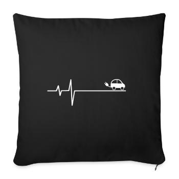 Rythme cardiaque pour une voiture électrique elektro Puls Spirit - Housse de coussin décorative 45 x 45 cm - noir - Devant