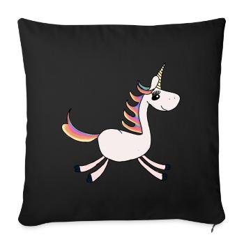 unicorn - Sofa pillowcase 17,3'' x 17,3'' (45 x 45 cm) - black - Front